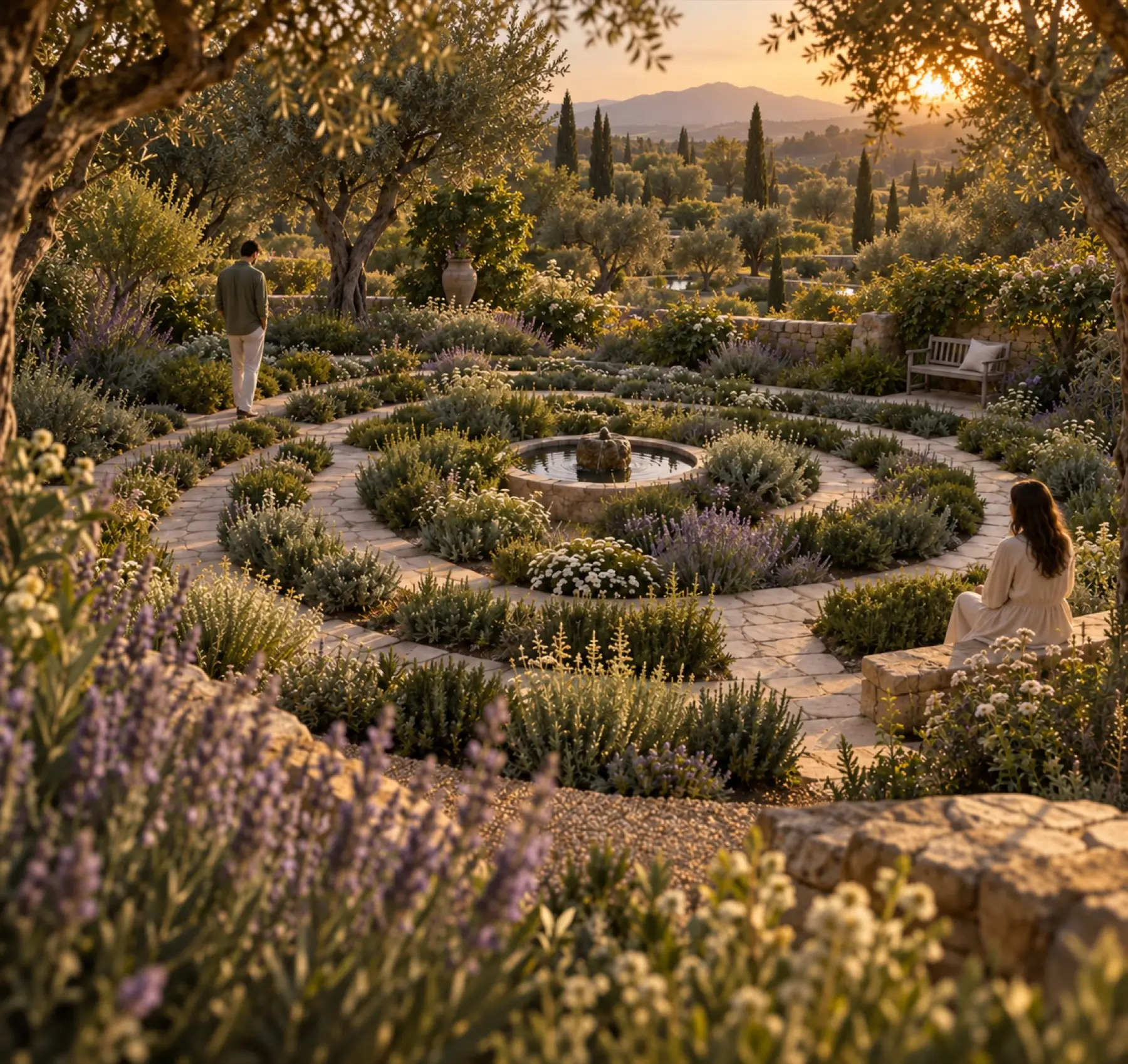 Detail of the prayer garden beside the Worship House