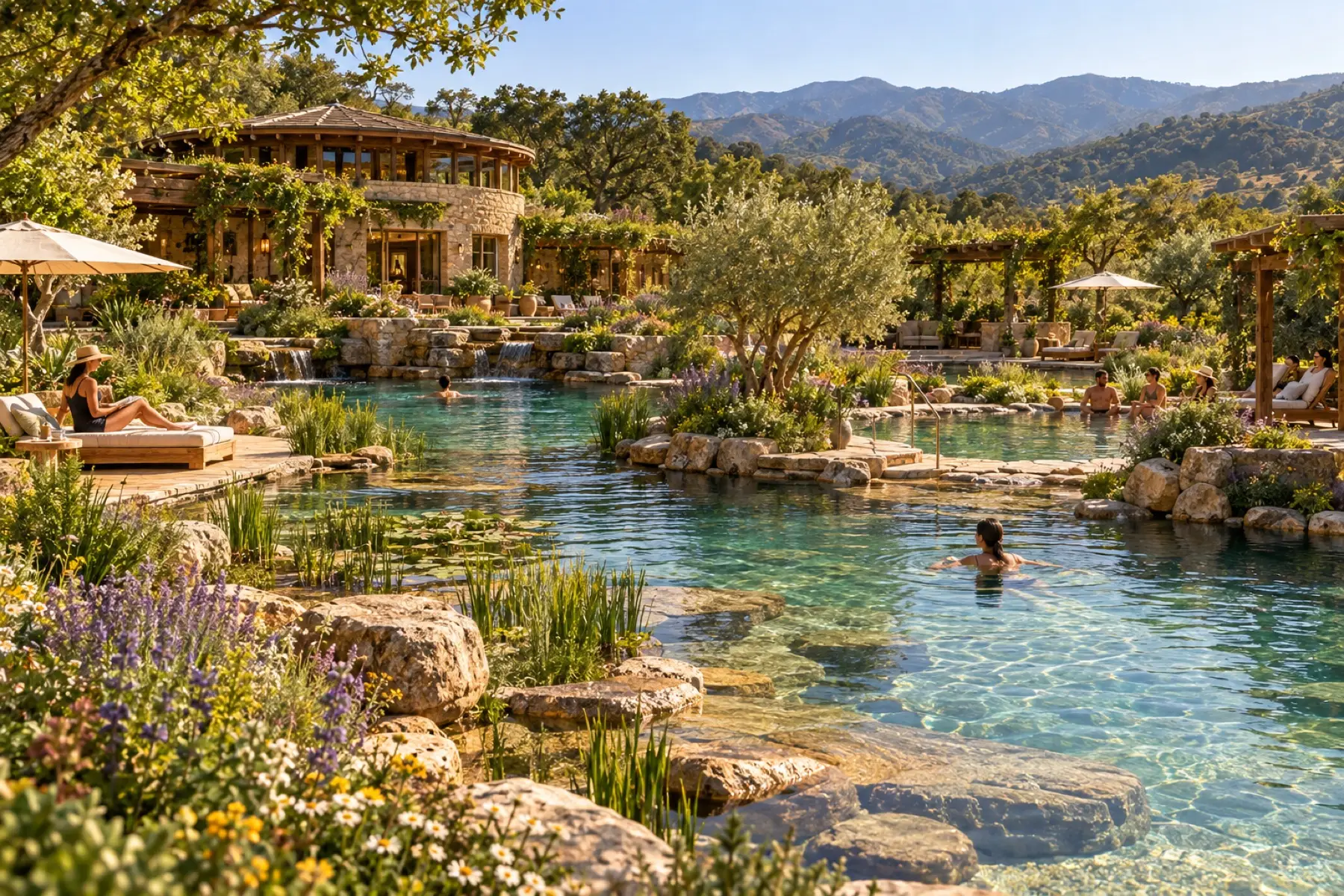 Natural swimming pools in the Sanctuary