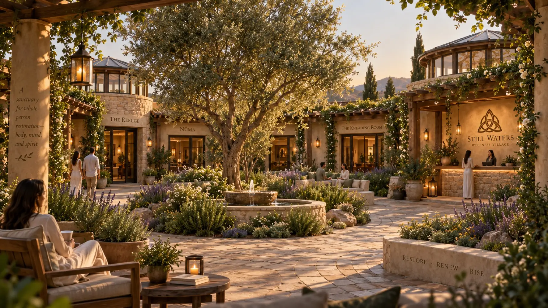The open living courtyard at the center of the Restoration House