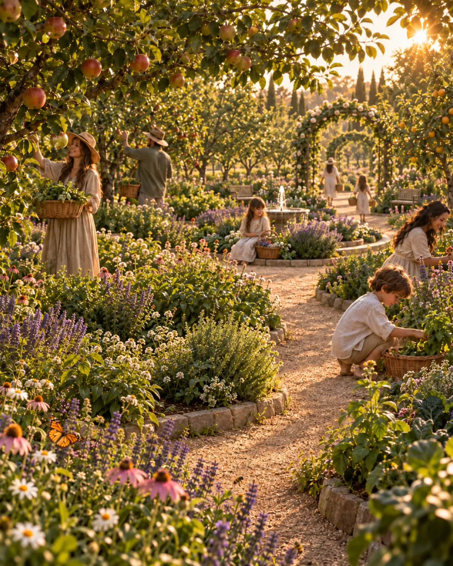 Ground-level view of the food forest in the Grove